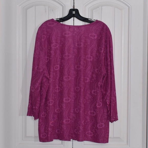 Pink Faux Twin Set Top Size 1X  used one time - Picture 6 of 6